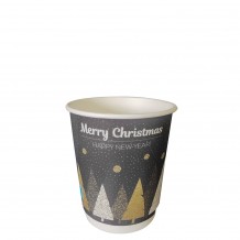 8oz Ποτήρι Ζεστών και Κρύων Χάρτινο διπλού τοιχώματος ΧΡΙΣΤΟΥΓΕΝΙΑΤΙΚΑ σχέδια - Σετ 100 c470439