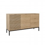 Μπουφές Leodrif pakoworld μελαμίνης oak-μαύρο 140x40x80εκ c470499