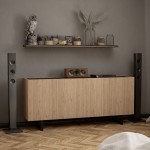 Μπουφές Kioubo pakoworld μελαμίνης oak-μαύρο 180x42x80εκ c470503