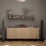 Μπουφές Kioubo pakoworld μελαμίνης oak-μαύρο 180x42x80εκ c470503