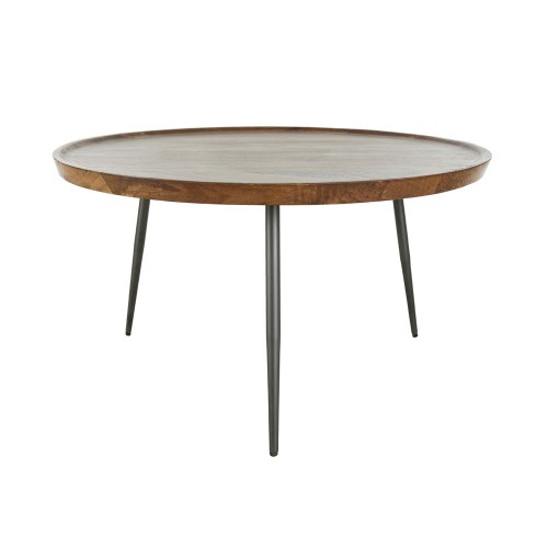 PENCIL 87 COFFEE TABLE ΦΥΣΙΚΟ ΜΑΥΡΟ 87x87xH45cm c470684