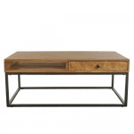 CASSETTO COFFEE TABLE 1ΣΥΡΤΑΡΙ ΦΥΣΙΚΟ ΜΑΥΡΟ 100x60xH40cm c470688