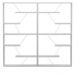 Βιβλιοθήκη Tars pakoworld γκρι-λευκό 168x24x157εκ c470822