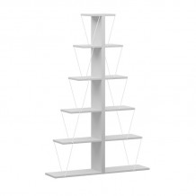 Βιβλιοθήκη mini Tars pakoworld λευκό 130x22x146εκ c470824