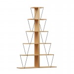 Βιβλιοθήκη mini Tars pakoworld sonoma-μαύρο 130x22x146εκ c470826