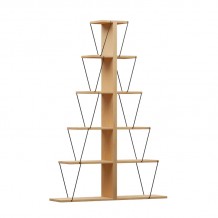Βιβλιοθήκη mini Tars pakoworld sonoma-μαύρο 130x22x146εκ c470826