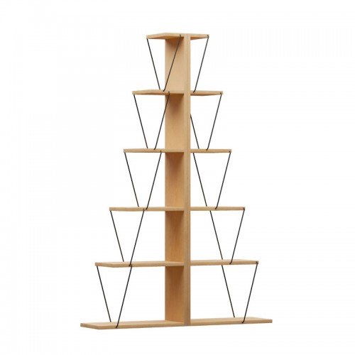 Βιβλιοθήκη mini Tars pakoworld sonoma-μαύρο 130x22x146εκ c470826