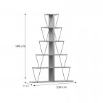 Βιβλιοθήκη mini Tars pakoworld sonoma-μαύρο 130x22x146εκ c470826