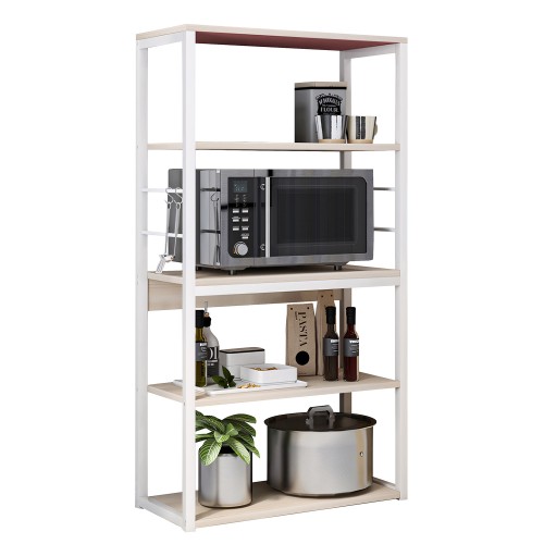 Ραφιέρα Κουζίνας PUFFIN Maple Λευκό MDF Μέταλλο 50x30x129cm c470923