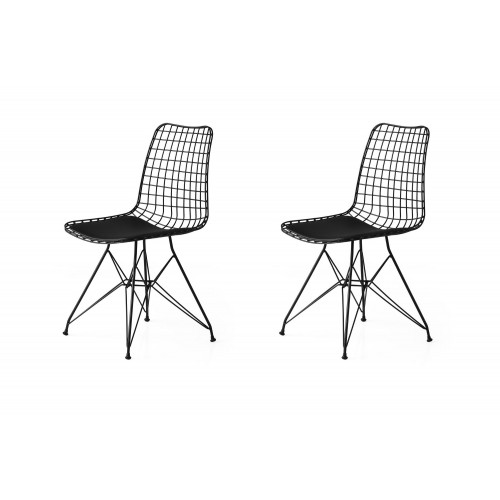 Καρέκλα Faro μαύρο χρώμα μέταλλο set 2τεμ 46x42 5x81cm c471257