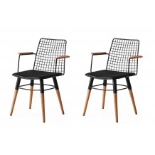 Πολυθρόνα Faro μαύρο χρώμα μέταλλο set 2τεμ 43x39x82cm c471258 Πολυθρόνα Faro μαύρο χρώμα μέταλλο set 2τεμ 43x39x82cm c471258