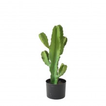 CANDELABRA CACTUS ΤΕΧΝΗΤΟ ΦΥΤΟ ΚΑΚΤΟΣ ΣΕ ΓΛΑΣΤΡΑ PU ΠΡΑΣΙΝΟ H55cm c471324