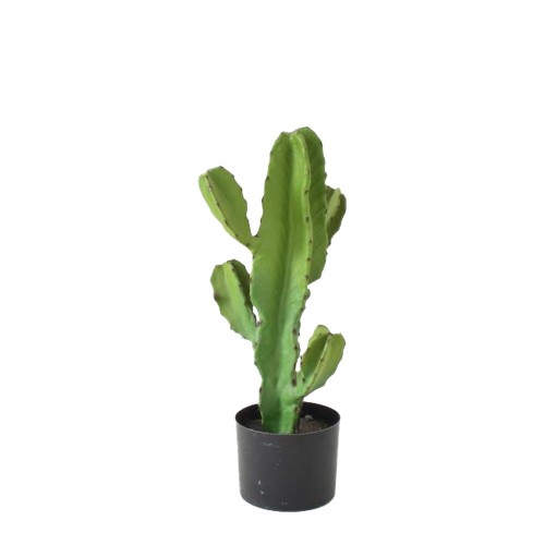 CANDELABRA CACTUS ΤΕΧΝΗΤΟ ΦΥΤΟ ΚΑΚΤΟΣ ΣΕ ΓΛΑΣΤΡΑ PU ΠΡΑΣΙΝΟ H55cm c471324