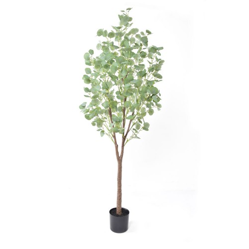 SILVER DOLLAR EUCALYPTUS ΤΕΧΝΗΤΟ ΦΥΤΟ ΣΕ ΓΛΑΣΤΡΑ PE ΜΕΤΑΞΩΤΟ ΥΦΑΣΜΑ ΠΡΑΣΙΝΟ H180cm c471389