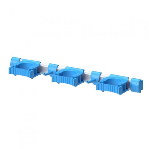 Μπάρα τοίχου αλουμινίου 50x4 6x10 5cm με 3 υποδοχές amp 2 άγκιστρα μπλε IGEAX Italy c471565