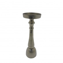 LUXOR CANDLE ΚΗΡΟΠΗΓΙΟ ΑΛΟΥΜΙΝΙΟ SILVER NICKEL 14x14xH43 25cm c471814