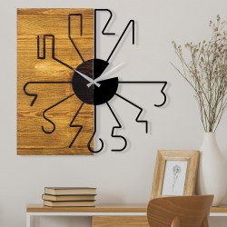Ρολόι τοίχου ξύλο και μέταλλο 58x3x58cm c472044