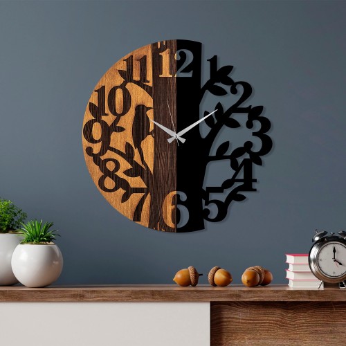 Ρολόι τοίχου ξύλο και μέταλλο 56x56cm c472047