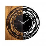 Ρολόι τοίχου ξύλο και μέταλλο 58x3x58cm c472048