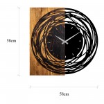 Ρολόι τοίχου ξύλο και μέταλλο 58x3x58cm c472048