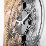 Ρολόι τοίχου ξύλο και μέταλλο 58x3x51cm c472049