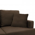 Γωνιακός καναπές με σκαμπό Slim pakoworld υφασμάτινος χρώμα καφέ με μαξιλάρια 185x140x70εκ c472089