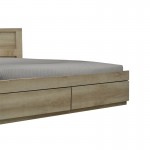 Κρεβάτι διπλό Nalos pakoworld με συρτάρι castillo-oak 140x200εκ c472129