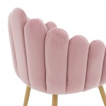 Πολυθρόνα Briella pakoworld βελούδο ροζ φυσικό μεταλλικό πόδι SET 2τμχ c472696