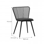 Καρέκλα Daniele pakoworld φυσικό pe rattan-μπεζ ύφασμα-φυσικό μέταλλο 46 5x57 5x77 5εκ SET 4τμχ c472770