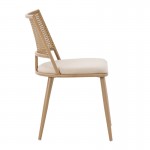 Καρέκλα Giulia pakoworld φυσικό pe rattan-μπεζ ύφασμα-φυσικό μέταλλο 49x52x80εκ c472773