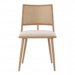 Καρέκλα Giulia pakoworld φυσικό pe rattan-μπεζ ύφασμα-φυσικό μέταλλο 49x52x80εκ c472773