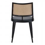 Καρέκλα Giulia pakoworld φυσικό pe rattan-ανθρακί pu-μαύρο μέταλλο 49x52x80εκ SET 4τμχ c472775