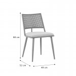 Καρέκλα Giulia pakoworld φυσικό pe rattan-ανθρακί pu-μαύρο μέταλλο 49x52x80εκ SET 4τμχ c472775