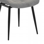 Καρέκλα Vittorio pakoworld ανθρακί βελούδο-πόδι μαύρο μέταλλο 46x62x80εκ SET 4τμχ c472780
