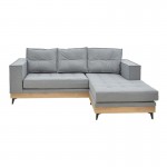 Γωνιακός καναπές αναστρέψιμος Mirabel pakoworld γκρι ύφασμα-φυσικό ξύλο 250x184x100εκ c472790