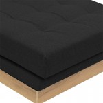 Γωνιακός καναπές αναστρέψιμος Mirabel pakoworld μαύρο ύφασμα-φυσικό ξύλο 250x184x100εκ c472791