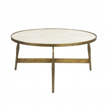 BLANCHE COFFEE TABLE ΛΕΥΚΟ BRASS ANTIQUE 81x81xH41cm c472880