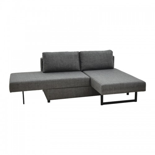 Πολυμορφικός καναπές-κρεβάτι Defry pakoworld ανθρακί ύφασμα 230x165x72εκ c473071