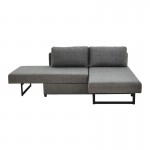 Πολυμορφικός καναπές-κρεβάτι Defry pakoworld ανθρακί ύφασμα 230x165x72εκ c473071