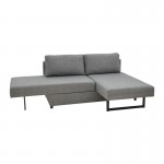 Πολυμορφικός καναπές-κρεβάτι Defry pakoworld γκρι ύφασμα 230x165x72εκ c473072