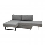 Πολυμορφικός καναπές-κρεβάτι Defry pakoworld γκρι ύφασμα 230x165x72εκ c473072