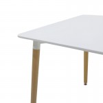Τραπέζι Natali pakoworld MDF λευκό-πόδια φυσικό 80x80x76εκ c473160