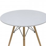 Τραπέζι Julita pakoworld MDF λευκό-πόδια φυσικό Φ80x73εκ c473165