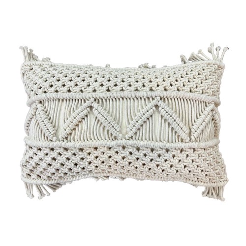 KAIA ΔΙΑΚΟΣΜΗΤΙΚΟ ΜΑΞΙΛΑΡΙ MACRAME ΒΑΜΒΑΚΙ POLYESTER IVORY 30x50cm c473199