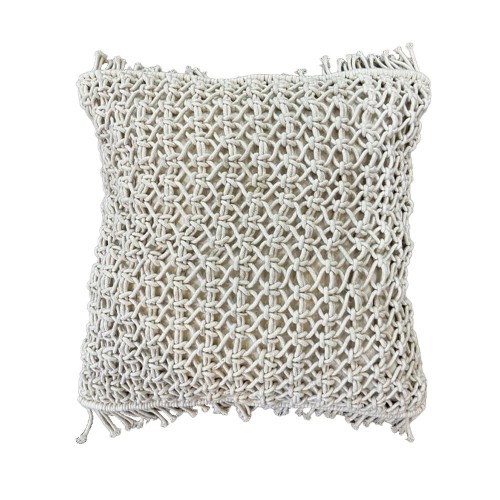 ANALA ΔΙΑΚΟΣΜΗΤΙΚΟ ΜΑΞΙΛΑΡΙ MACRAME ΒΑΜΒΑΚΙ POLYESTER IVORY 45x45cm c473222