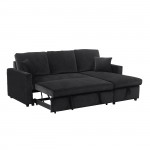MONTREAL Καναπές - Κρεβάτι Γωνία Αναστρέψιμη με Χώρο Αποθήκευσης Microfiber Μαύρο c473265