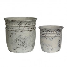 FLOWER POT-15 Set 2 τεμαχίων Cement Απόχρωση Antique White c473316 FLOWER POT-15 Set 2 τεμαχίων Cement Απόχρωση Antique White c473316