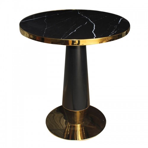 OLIVE Τραπέζι Βαφή Μαύρο-Gold Επιφάνεια Sintered Stone Black Marble c473348