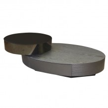 BONI Τραπεζάκι Σαλονιού- Καθιστικού με 1 Συρτάρι Απόχρωση Μαύρο-Zebrano c473351