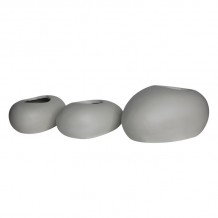 FLOWER POT-ROCK Set 3 τεμαχίων Cement Απόχρωση White c473363 FLOWER POT-ROCK Set 3 τεμαχίων Cement Απόχρωση White c473363